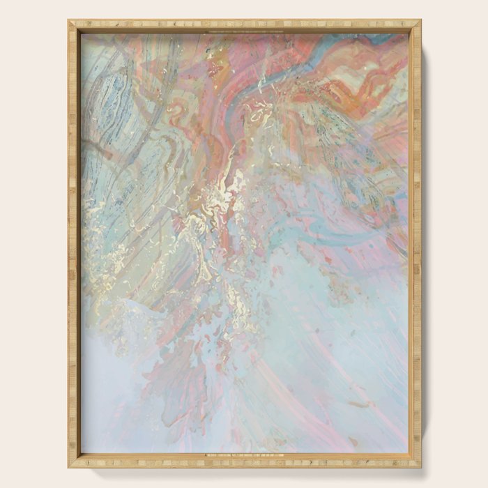 Marble Luxe, Abstract Nature Bohemian Texture, Blush Gold Scandanavian Pastel Neutral Serving Tray Gallery Image 1