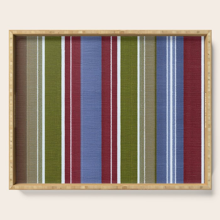 Warm Heritage Stripe Design Serving Tray Gallery Image 1