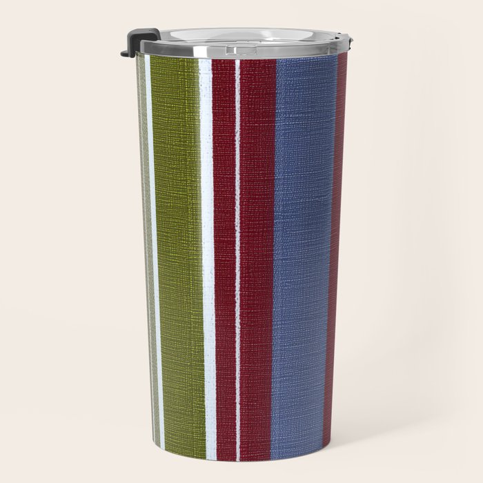 Warm Heritage Stripe Design Travel Mug Gallery Image 3