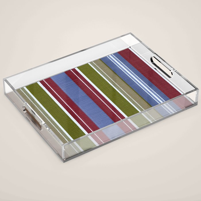 Warm Heritage Stripe Design Acrylic Tray Gallery Image 1