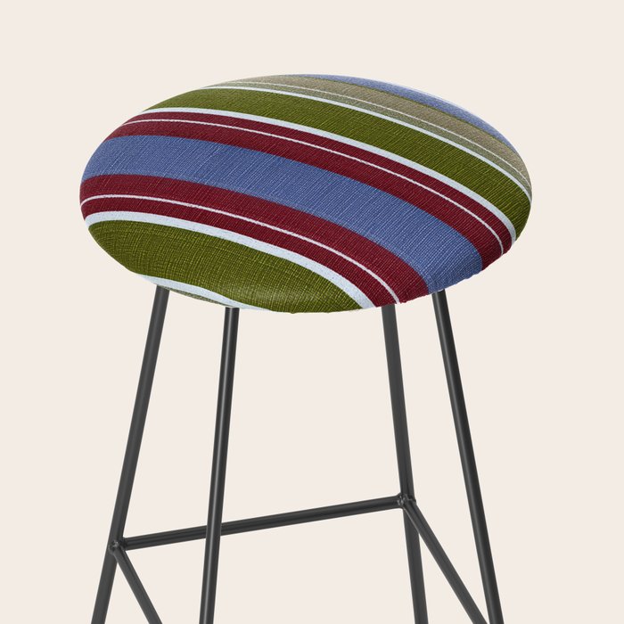 Warm Heritage Stripe Design Stool Gallery Image 2