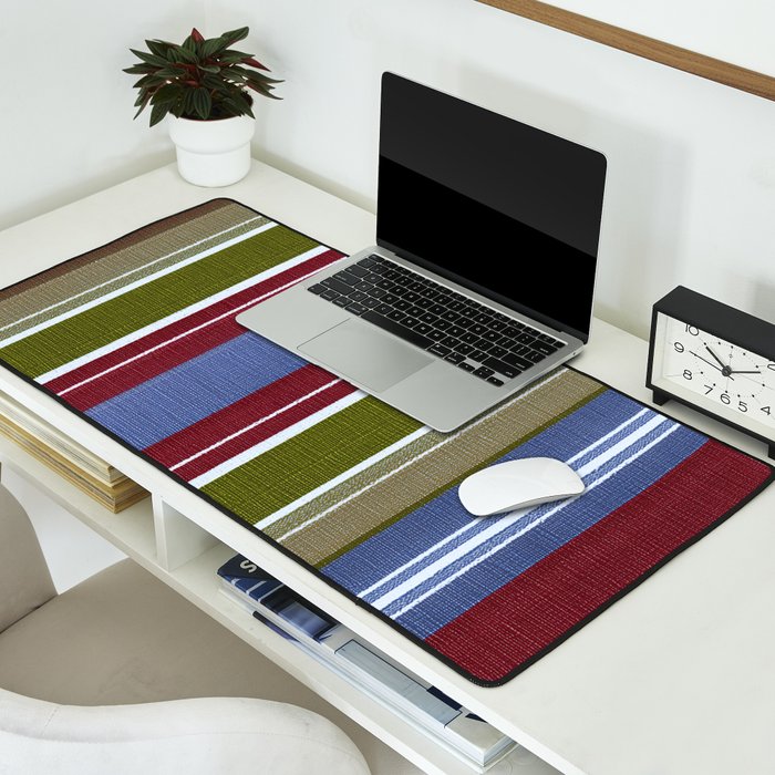 Warm Heritage Stripe Design Desk Mat Gallery Image 2