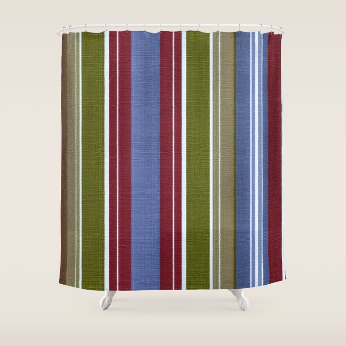 Warm Heritage Stripe Design Shower Curtain Gallery Image 1