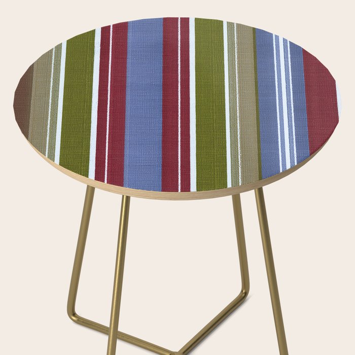 Warm Heritage Stripe Design Side Table Gallery Image 2