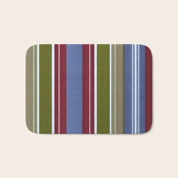 Warm Heritage Stripe Design Bath Mat Gallery Image 1