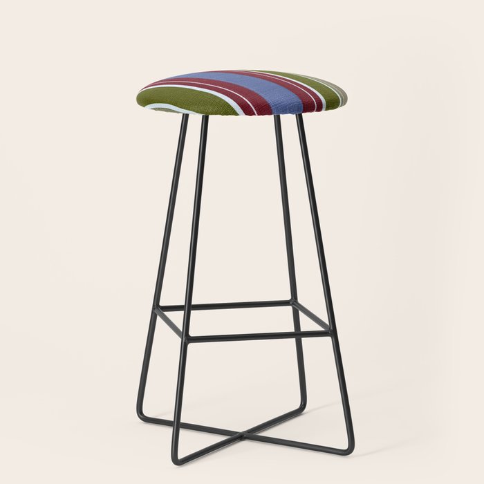 Warm Heritage Stripe Design Stool Gallery Image 1