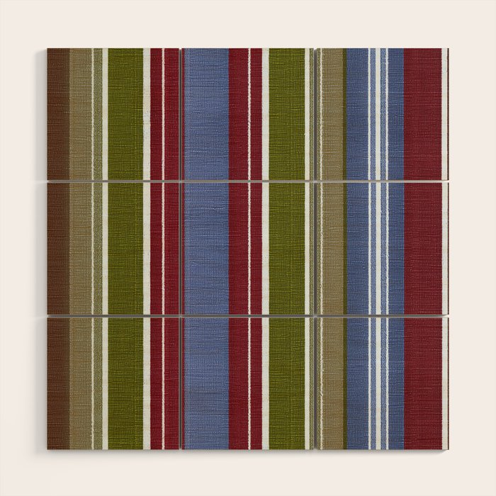 Warm Heritage Stripe Design Wood Wall Art Gallery Image 1