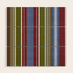 Warm Heritage Stripe Design Wood Wall Art Gallery Image 1