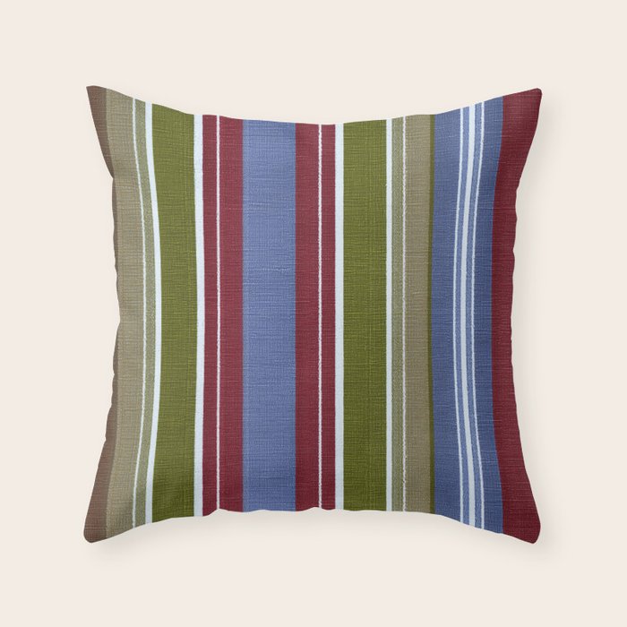 Warm Heritage Stripe Design Throw Pillow Gallery Image 6