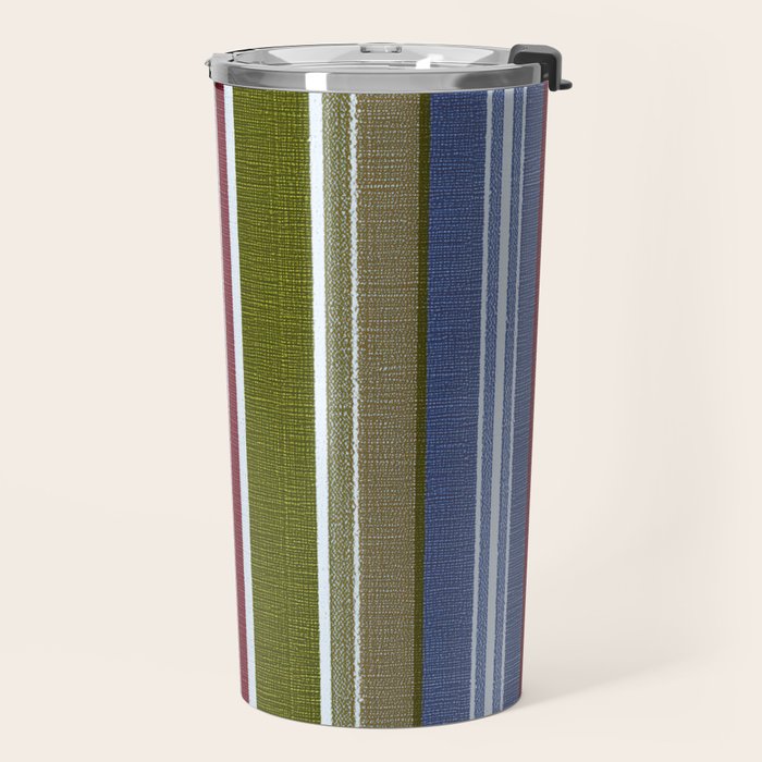 Warm Heritage Stripe Design Travel Mug Gallery Image 2
