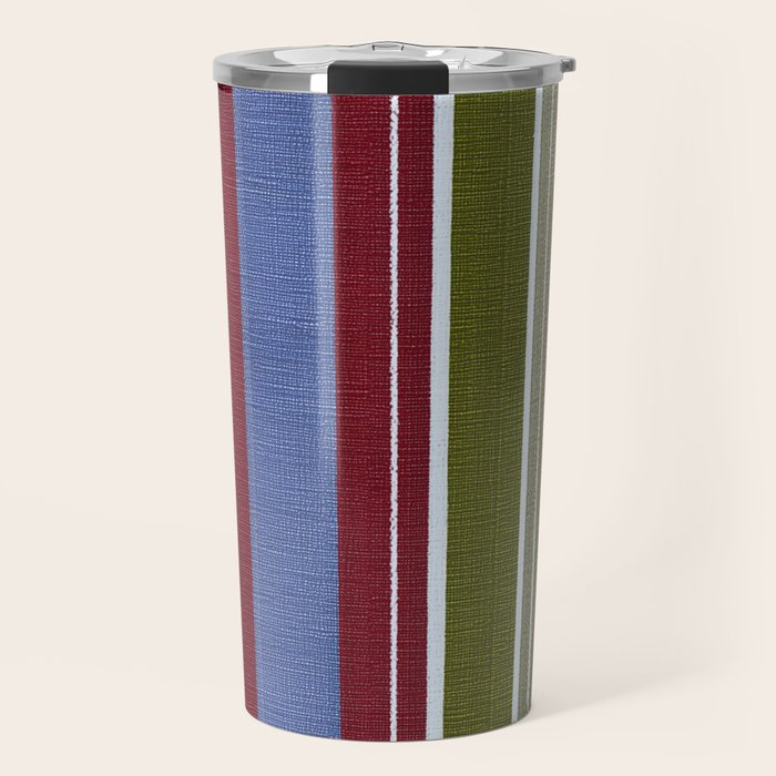 Warm Heritage Stripe Design Travel Mug Gallery Image 1