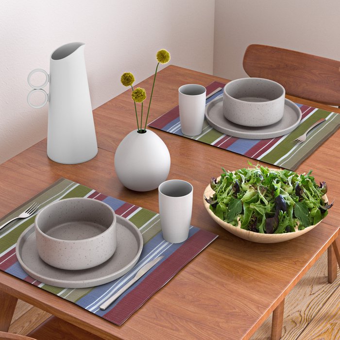 Warm Heritage Stripe Design Placemat Gallery Image 2
