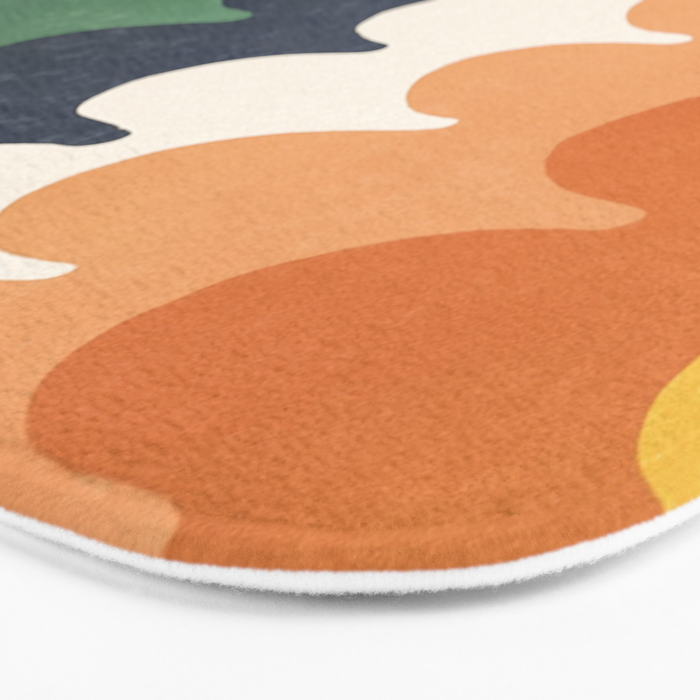 Wavy Doodles Pattern Bath Mat Gallery Image 3