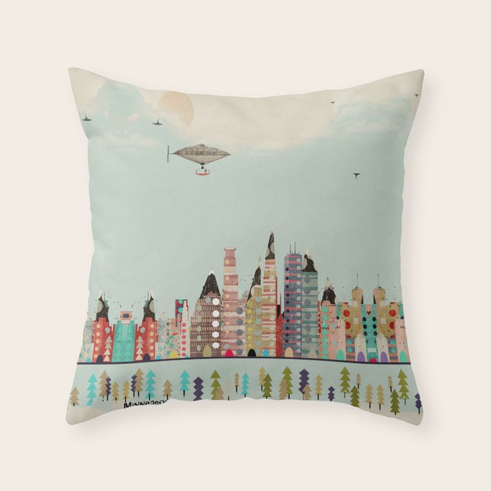 visit minneapolis minnesota Throw Pillow Gallery Image 6