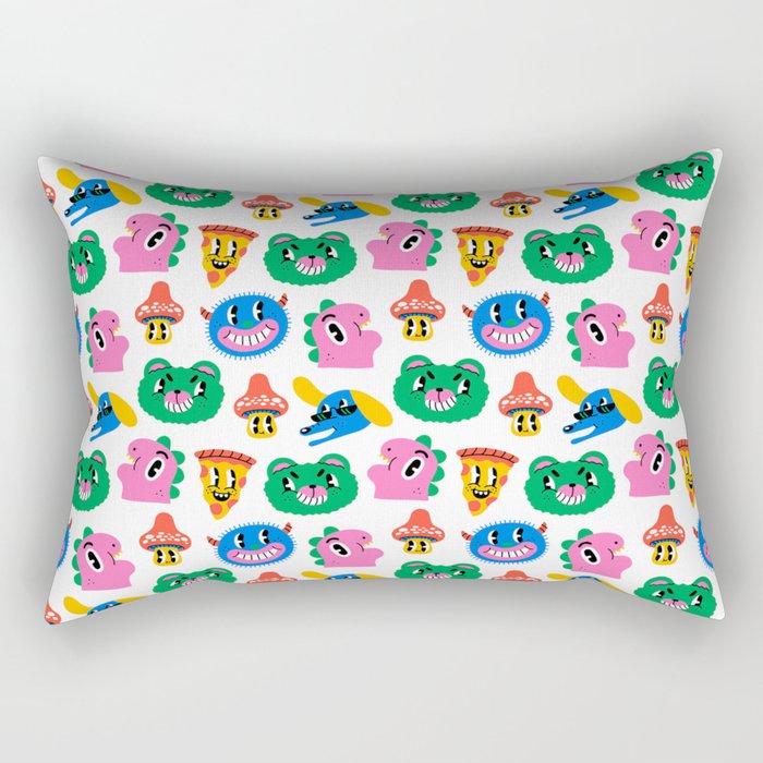 Funny retro cartoon character mascot pattern Rectangular Pillow Gallery Image 1