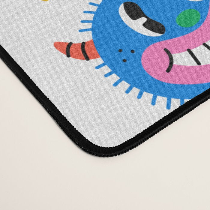 Funny retro cartoon character mascot pattern Desk Mat Gallery Image 4