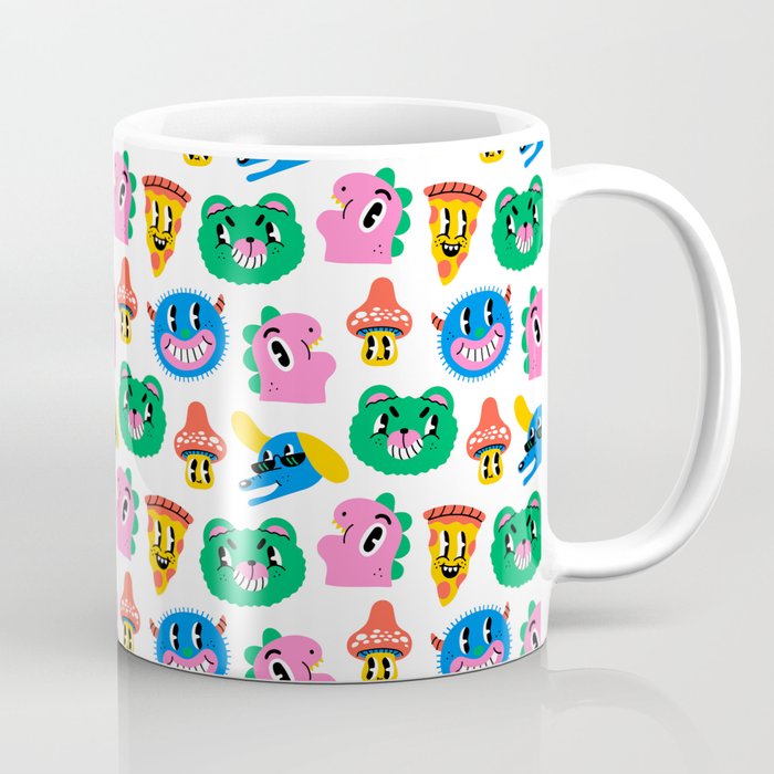 Funny retro cartoon character mascot pattern Coffee Mug Gallery Image 1