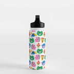 Funny retro cartoon character mascot pattern Water Bottle Gallery Image 3