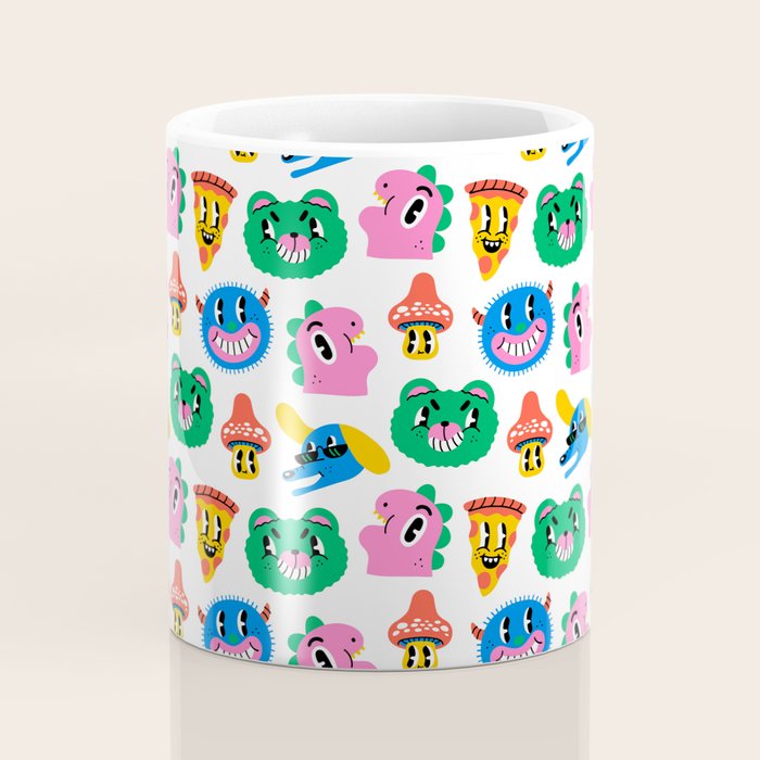 Funny retro cartoon character mascot pattern Coffee Mug Gallery Image 4