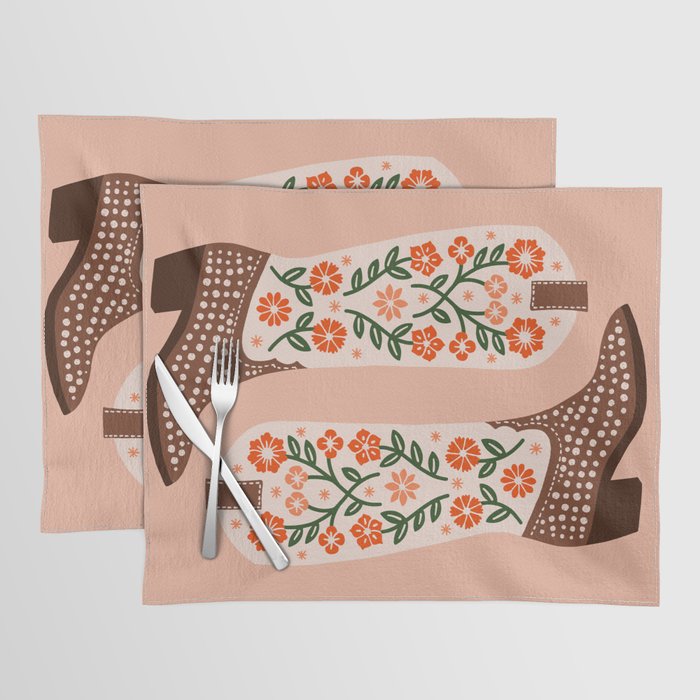 Cowgirl Boots - Orange and Green Placemat Gallery Image 1