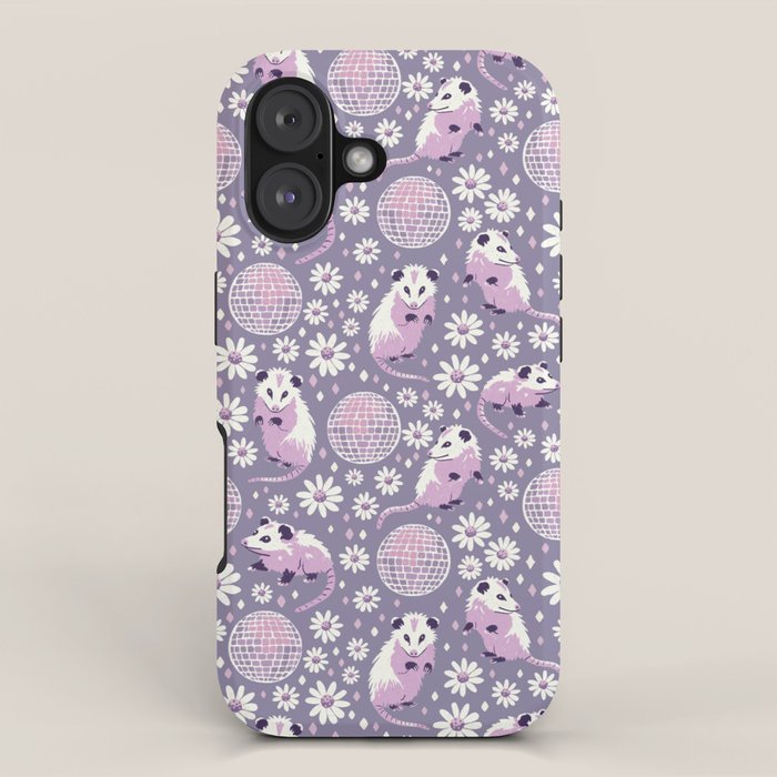 Disco Opossums and Daisies  Retro Pattern iPhone Case