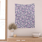 Disco Opossums and Daisies  Retro Pattern Wall Tapestry Gallery Image 2