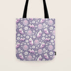 Disco Opossums and Daisies  Retro Pattern Tote Bag Gallery Image 1