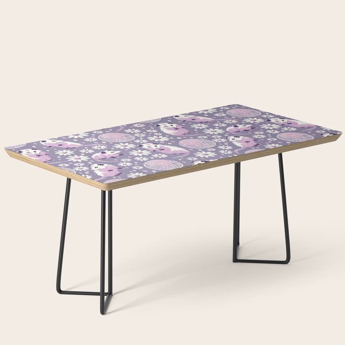 Disco Opossums and Daisies  Retro Pattern Coffee Table Gallery Image 1