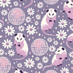 Disco Opossums and Daisies  Retro Pattern Coffee Mug Gallery Image 2