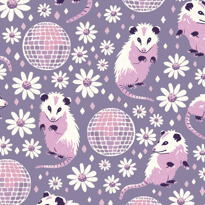 Disco Opossums and Daisies  Retro Pattern Coffee Mug Gallery Image 2