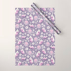 Disco Opossums and Daisies  Retro Pattern Wrapping Paper Gallery Image 1