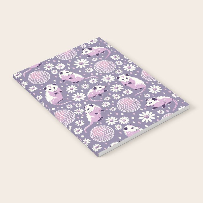 Disco Opossums and Daisies  Retro Pattern Notebook Gallery Image 2