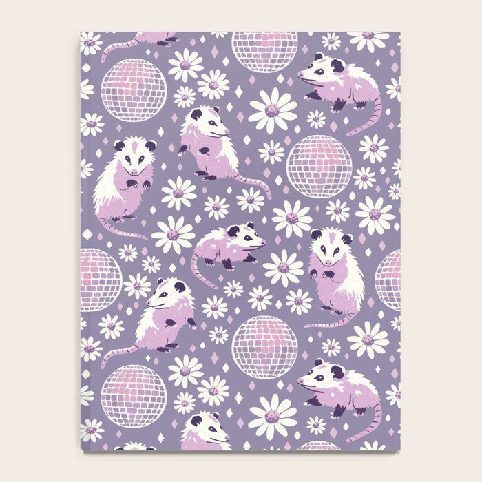 Disco Opossums and Daisies  Retro Pattern Notebook Gallery Image 4