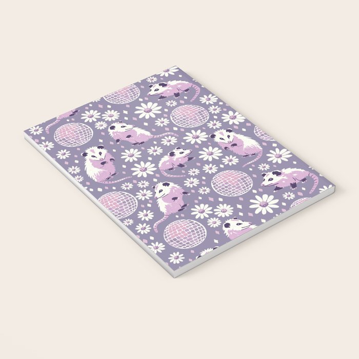 Disco Opossums and Daisies  Retro Pattern Notebook Gallery Image 3