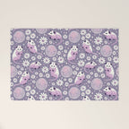 Disco Opossums and Daisies  Retro Pattern Welcome Mat Gallery Image 1