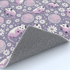 Disco Opossums and Daisies  Retro Pattern Rug Gallery Image 4