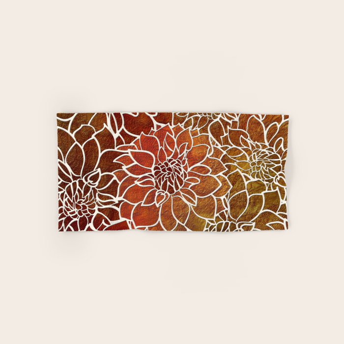 Dahlia Flower Pattern 18 Bath Towel Gallery Image 1
