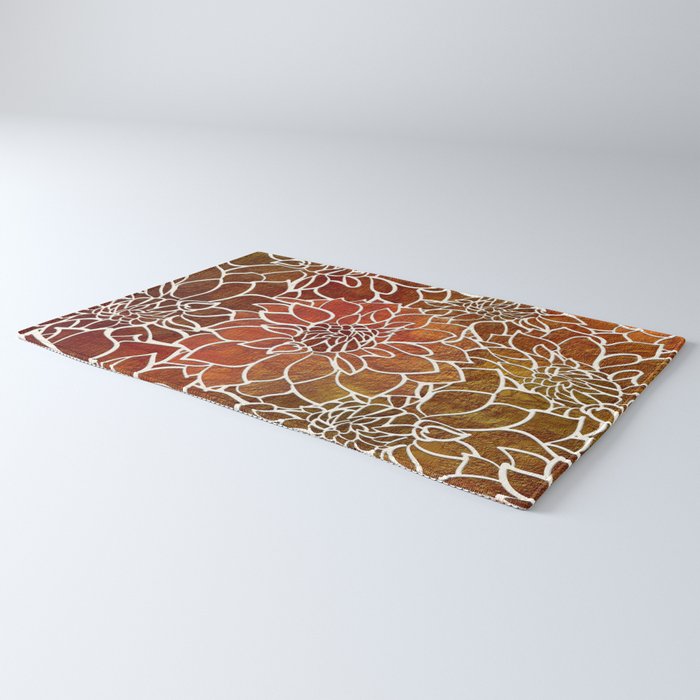 Dahlia Flower Pattern 18 Rug Gallery Image 3