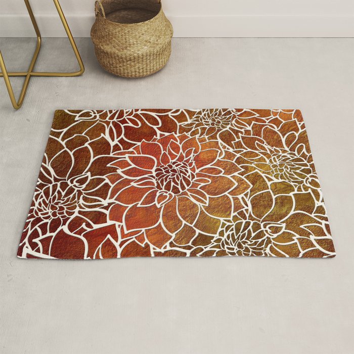 Dahlia Flower Pattern 18 Rug Gallery Image 1