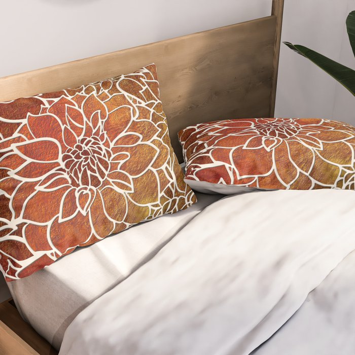 Dahlia Flower Pattern 18 Pillow Sham Gallery Image 2