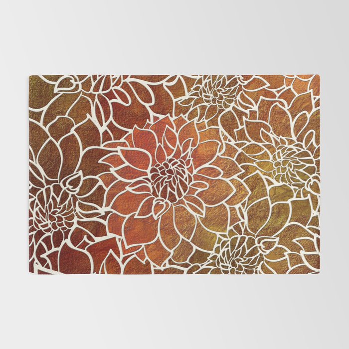 Dahlia Flower Pattern 18 Rug Gallery Image 2