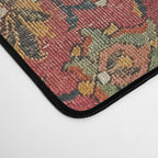 Persian Medallion Rug IV // 16th Century Distressed Red Green Blue Flowery Colorful Ornate Pattern Desk Mat Gallery Image 4