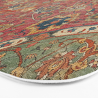 Persian Medallion Rug IV // 16th Century Distressed Red Green Blue Flowery Colorful Ornate Pattern Bath Mat Gallery Image 3
