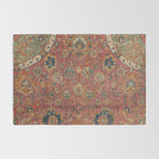 Persian Medallion Rug IV // 16th Century Distressed Red Green Blue Flowery Colorful Ornate Pattern Rug Gallery Image 2