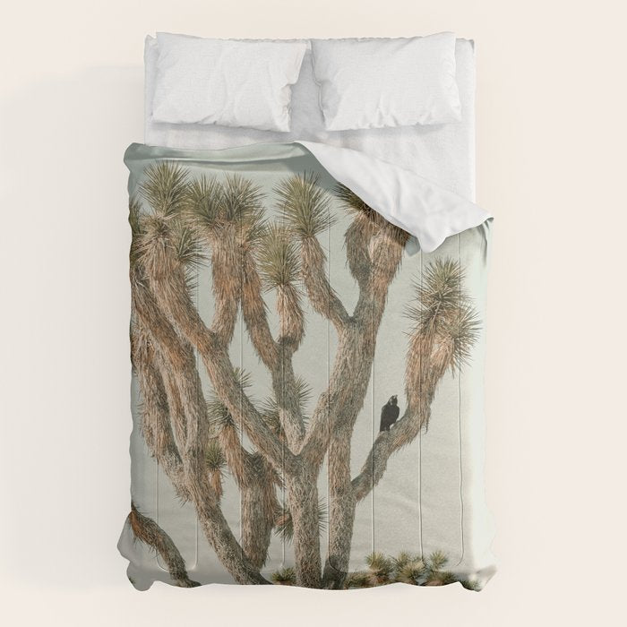 Joshua Tree With Crow - Modern Fine Art Photograph Comforter Gallery Image 1