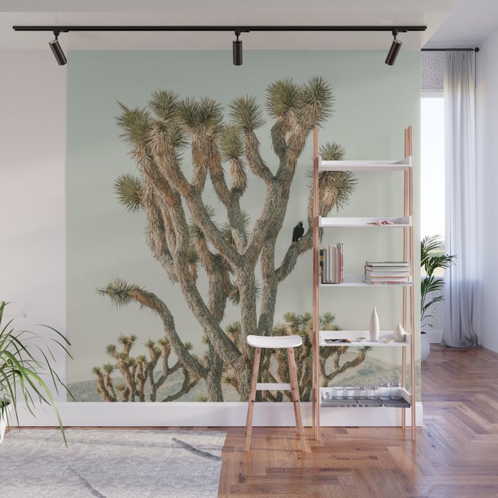 Joshua Tree With Crow - Modern Fine Art Photograph Wall Mural Gallery Image 1