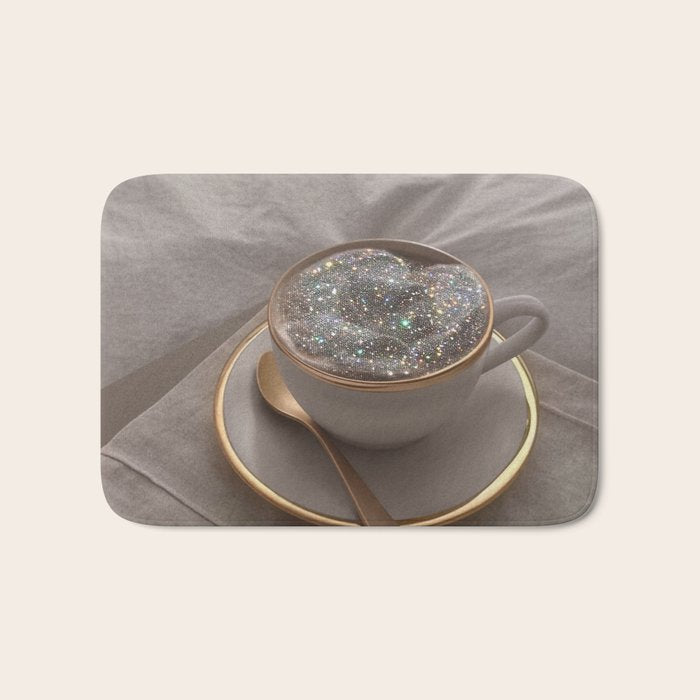 Cappuccino for anyone ? | coffee | breakfast | morning | mood | beige | tasty | happy Bath Mat Gallery Image 1