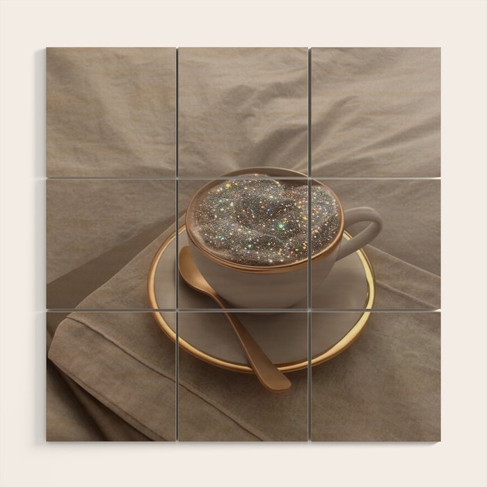 Cappuccino for anyone ? | coffee | breakfast | morning | mood | beige | tasty | happy Wood Wall Art Gallery Image 1