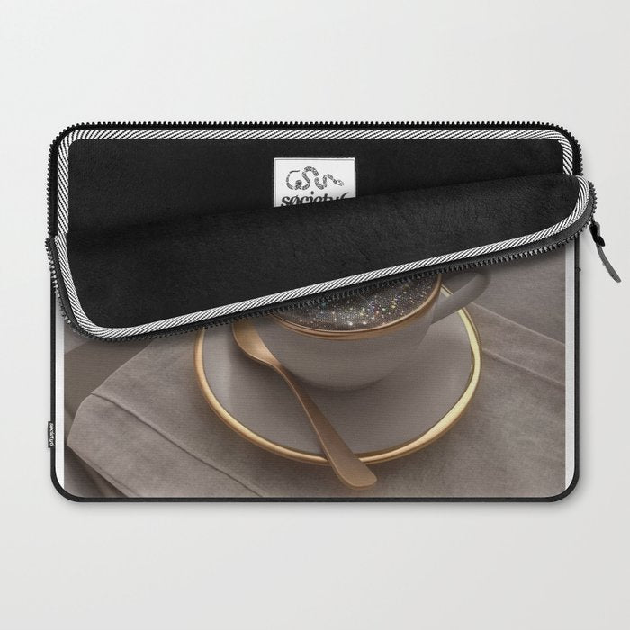 Cappuccino for anyone ? | coffee | breakfast | morning | mood | beige | tasty | happy Laptop Sleeve Gallery Image 2