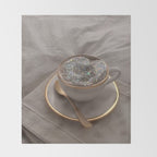 Cappuccino for anyone ? | coffee | breakfast | morning | mood | beige | tasty | happy Throw Blanket Gallery Image 2